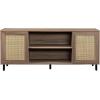 Walker Edison Adelaide Coastal Rattan-Door TV Stand for TVs up to 60 Inches, 58 Inch, Driftwood