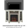 Walker Edison Alcott Classic Glass Door Fireplace Corner TV Stand for TVs up to 55 Inches, 48 Inch, Espresso(Traditional Brown)