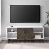 Walker Edison Caye Modern 2-Door Bookmatch TV Stand for TVs up to 65 Inches 58 Inch Ash Brown Bookmatch and Solid White