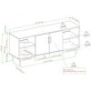 Walker Edison Caye Modern 2-Door Bookmatch TV Stand for TVs up to 65 Inches 58 Inch Ash Brown Bookmatch and Solid White