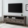 Walker Edison Chantilly 70 Inch Modern Farmhouse 4 Drawer TV Stand for TVs up to 80 Inches – Grey Wash(Grey Wash)