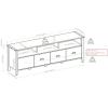 Walker Edison Chantilly 70 Inch Modern Farmhouse 4 Drawer TV Stand for TVs up to 80 Inches – Grey Wash(Grey Wash)