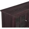 Walker Edison Charlotte Classic Glass Door Storage Buffet, 52 Inch, White(Espresso)