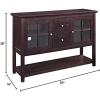 Walker Edison Charlotte Classic Glass Door Storage Buffet, 52 Inch, White(Espresso)
