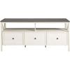 Walker Edison Clara Modern Farmhouse Two Tone Storage TV Stand for TVs up to 65 Inches 60 Inch Grey and White Wash