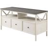 Walker Edison Clara Modern Farmhouse Two Tone Storage TV Stand for TVs up to 65 Inches 60 Inch Grey and White Wash