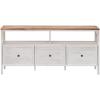 Walker Edison Clara Modern Farmhouse Two Tone Storage TV Stand for TVs up to 65 Inches 60 Inch Reclaimed Barnwood and White Wash