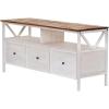 Walker Edison Clara Modern Farmhouse Two Tone Storage TV Stand for TVs up to 65 Inches 60 Inch Reclaimed Barnwood and White Wash