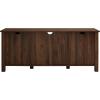 Walker Edison Dakota Modern Farmhouse 2 Glass Door TV Stand for TVs up to 65 Inches 58 Inch Dark Walnut