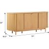 Walker Edison Ezra 70″ Curved Sideboard Cabinet, MDF and Veneer Dining Room Buffet Cabinet with Storage, Credenza with Sleek Curved Doors and Sides, Black(Natural)