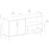 Walker Edison Fehr Modern 2 Door Bookmatch Asymmetrical Console for TVs up to 65 Inches, 58 Inch, Ash Brown(Ash Brown)