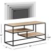 Walker Edison Finley Contemporary Floating Shelf Stand for TVs up to 43 Inches, 40 Inch, Coastal Oak