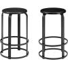 Walker Edison Hayes Modern Curved Metal and Solid Wood Barstool 26 Inch Black