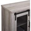 Walker Edison Industrial Farmhouse Sliding Metal Barn Door Wood TV Stand Storage Cabinet for TV’s up to 80″, 70 Inch, Grey(Grey Wash)