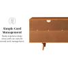 Walker Edison Millie Mid Century Modern 3 Drawer Solid Wood Low Stand for TVs up to 65 Inches, 58 Inch, White(Caramel)