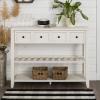 Walker Edison Modern Farmhouse Wood Buffet Sideboard Entryway Serving Storage Cabinet Doors Dining Room Console, 48 Inch, White