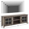 Walker Edison Portsmouth Classic 2 Glass Door TV Stand for TVs up to 80 Inches, 70 Inch, Birch(Grey Wash)