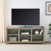 Walker Edison Prado Mission-Style Slat-Side TV Stand for TVs up to 65 Inches 58 Inch Driftwood