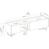 Walker Edison Rowan Contemporary Wood and Faux Marble Low Drop-Down Door TV Stand for TVs up to 65 Inches 63 Inch Coastal Oak