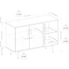 Walker Edison Saxon Modern Glass Shelf TV Stand for TVs up to 58 Inches, 52 Inch, Dark Walnut(Birch)
