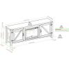 Walker Edison Sayer Modern Farmhouse Barn Door Fireplace Stand for TVs up to 80 Inches, 70 Inch, Grey Wash
