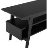 Walker Edison Sibu Japandi Minimalist TV Stand for TVs up to 55 Inches 47 Inch Black