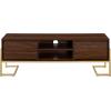 Walker Edison Simone Contemporary Gold-Frame Storage TV Stand for TVs up to 65 Inches 60 Inch Dark Walnut