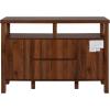 Walker Edison Tall Wood Universal TV Stand with Open Storage for TV’s up to 58″ Flat Screen Living Room Storage Entertainment Center, 52 Inch, Walnut Brown