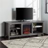 Walker Edison Wren Classic 4 Cubby Fireplace TV Stand for TVs up to 80 Inches, 70 Inch, Espresso(Charcoal)