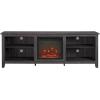 Walker Edison Wren Classic 4 Cubby Fireplace TV Stand for TVs up to 80 Inches, 70 Inch, Espresso(Charcoal)