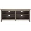 Walker Edison Wren Classic 4 Cubby Fireplace TV Stand for TVs up to 80 Inches, 70 Inch, Espresso(Grey Wash)