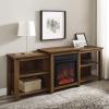 Walker Edison Wren Classic 4 Cubby Fireplace TV Stand for TVs up to 80 Inches, 70 Inch, Espresso(Rustic Oak)