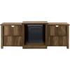Walker Edison Wren Classic 4 Cubby Fireplace TV Stand for TVs up to 80 Inches, 70 Inch, Espresso(Rustic Oak)