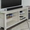 Walker Edison Wren Classic 4 Cubby Fireplace TV Stand for TVs up to 80 Inches, 70 Inch, Espresso(White Wash)