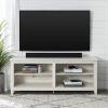 Walker Edison Wren Classic 4 Cubby Fireplace TV Stand for TVs up to 80 Inches, 70 Inch, Espresso(White Wash)