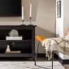 Walker Edison Wren Classic 4 Cubby TV Stand for TVs up to 65 Inches, 58 Inch, Black(Black)