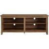 Walker Edison Wren Classic 4 Cubby TV Stand for TVs up to 65 Inches, 58 Inch, Black(Rustic Oak)