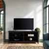 Walker Edison Wren Classic 4 Cubby TV Stand for TVs up to 65 Inches, 58 Inch, Charcoal Grey(Black)