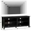 Walker Edison Wren Classic 4 Cubby TV Stand for TVs up to 65 Inches, 58 Inch, Charcoal Grey(Black)