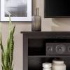 Walker Edison Wren Classic 4 Cubby TV Stand for TVs up to 65 Inches, 58 Inch, Charcoal Grey(Black)