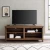 Walker Edison Wren Classic 4 Cubby TV Stand for TVs up to 65 Inches, 58 Inch, Charcoal Grey(Rustic Oak)