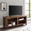 Walker Edison Wren Classic 4 Cubby TV Stand for TVs up to 65 Inches, 58 Inch, Charcoal Grey(Rustic Oak)