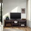 Walker Edison Wren Classic 6 Cubby TV Stand for TVs up to 80 Inches, 70 Inch, White Wash(Espresso)
