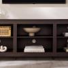 Walker Edison Wren Classic 6 Cubby TV Stand for TVs up to 80 Inches, 70 Inch, White Wash(Espresso)