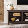 Walker Edison Wren Classic 6 Cubby TV Stand for TVs up to 80 Inches, 70 Inch, White Wash(Espresso)