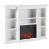 Walker Edison 70” Traditional Mantel Fireplace, Freestanding Electric Fireplace with Shelves to Display Decor or Books, Heats Rooms up to 1,000 Square Feet, 12.5″ D x 45″ H, White