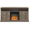 Walker Edison Atticus Farmhouse Tall X Barn Door Fireplace Stand for TVs up to 65 Inches, Grey Wash