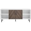 Walker Edison Caye Modern 2-Door Bookmatch TV Stand for TVs up to 65 Inches 58 Inch Ash Brown Bookmatch and Solid White