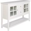 Walker Edison Charlotte Classic Glass Door Storage Buffet, 52 Inch, White(White)