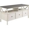 Walker Edison Clara Modern Farmhouse Two Tone Storage TV Stand for TVs up to 65 Inches 60 Inch Grey and White Wash
